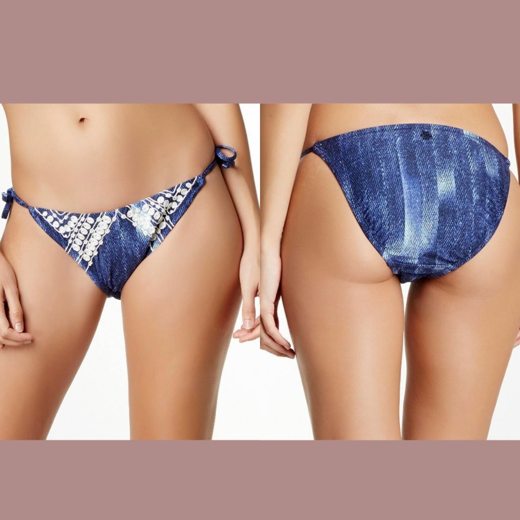 Nwt Nanette Lepore Deja Blue Vamp Bikini Bottom S
